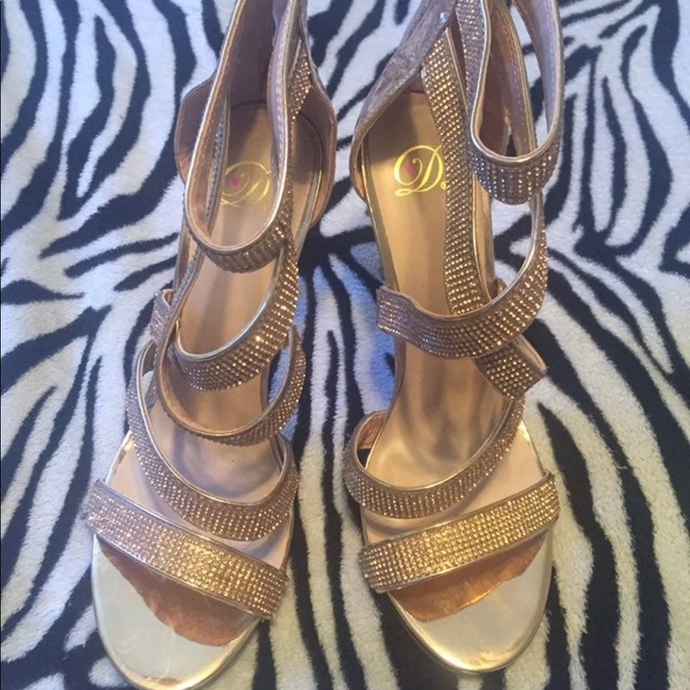 Gold Glittery Heels